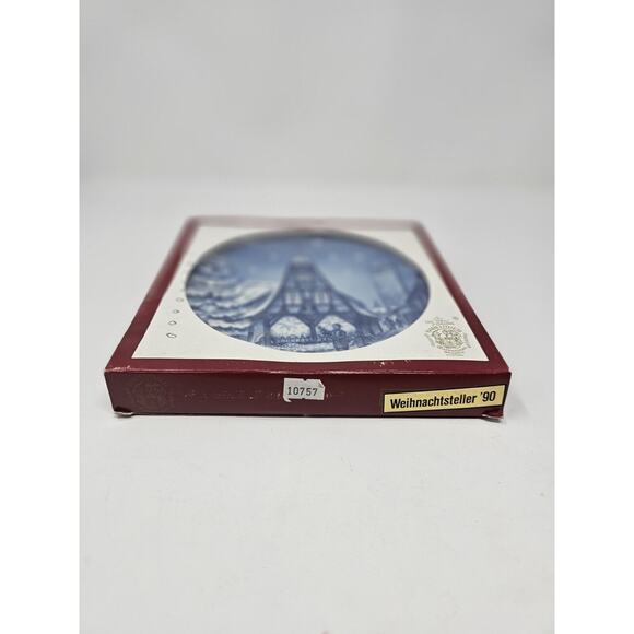 1990 BAREUTHER Christmas Plate The Old Forge In Rothenberg Vintage German Decor - Picture 9 of 9